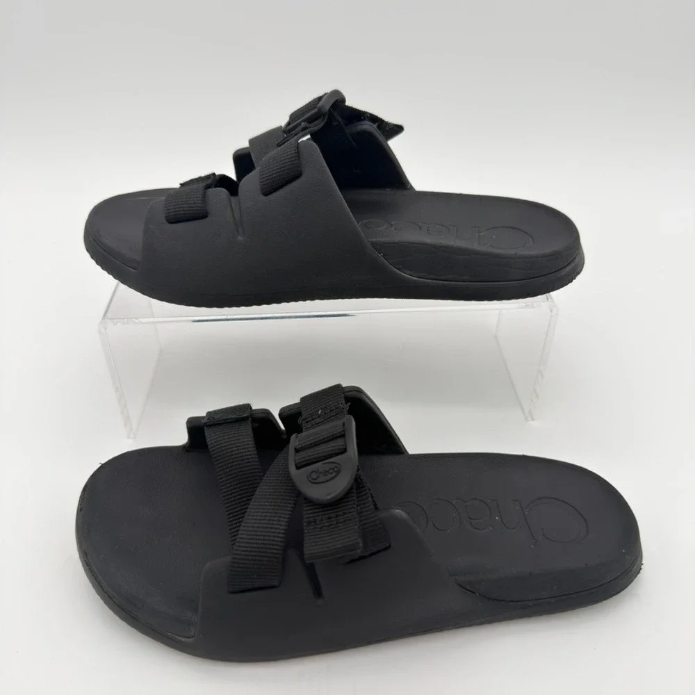 Chaco Chillos Slide Sandals Black Adjustable Webbing Kids Size 4